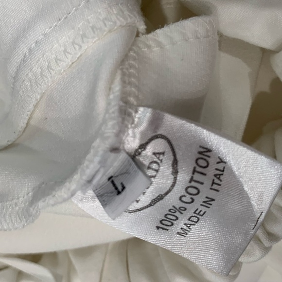 Prada White Cotton Jogger Pants Women’s Large Grey Side Stripe Emblem wom size L - Picture 9 of 15